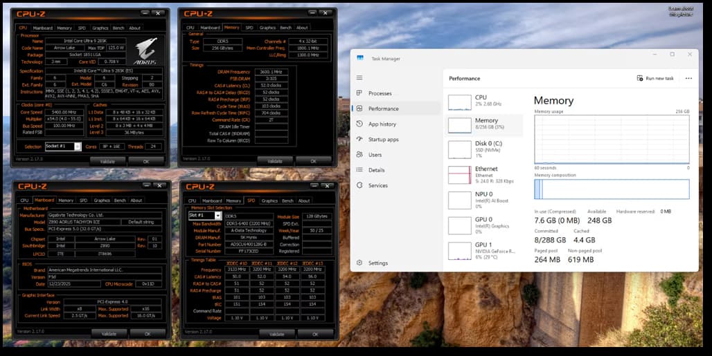 GIGABYTE demonstrates 256GB DDR5-7200 using 4-rank CQDIMM at CES 2026